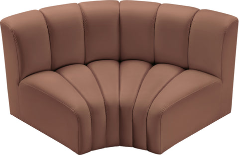 Briar Cognac 60 Vegan Leather Upholstered Modular Sectional , 2-Piece (Style 2)