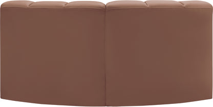 Zara Cognac Faux Leather Modular Sofa S2B