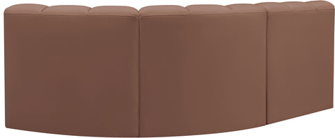 Briar Cognac 84 Vegan Leather Upholstered Modular Sectional, 3-Piece