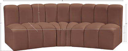 Zara Cognac Faux Leather Modular Sofa S3B