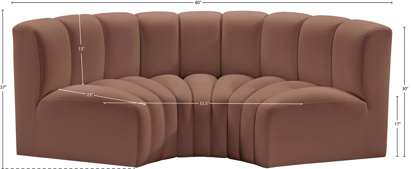 zara cognac faux leather modular sofa s3c