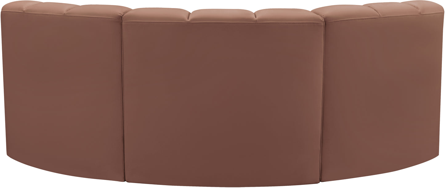 zara cognac faux leather modular sofa s3c