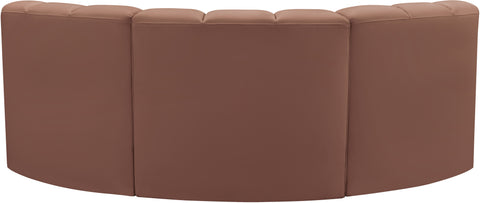 Yara 80" Cognac Vegan Leather Upholstered Sectional, 3-Piece