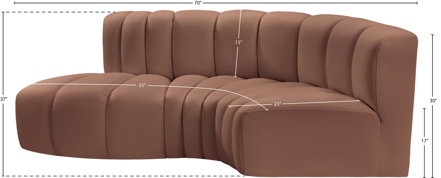 zara cognac faux leather modular sofa s3d