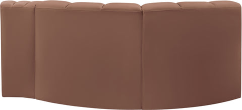 Briar Cognac 70 Vegan Leather Upholstered Modular Sectional, 3-Piece