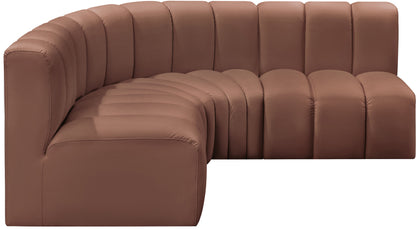 Zara Cognac Faux Leather Modular Sofa S4B