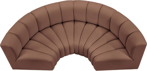 Briar Cognac 88 Vegan Leather Upholstered Modular Sectional, 4-Piece
