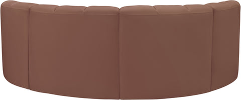 Briar Cognac 88 Vegan Leather Upholstered Modular Sectional, 4-Piece
