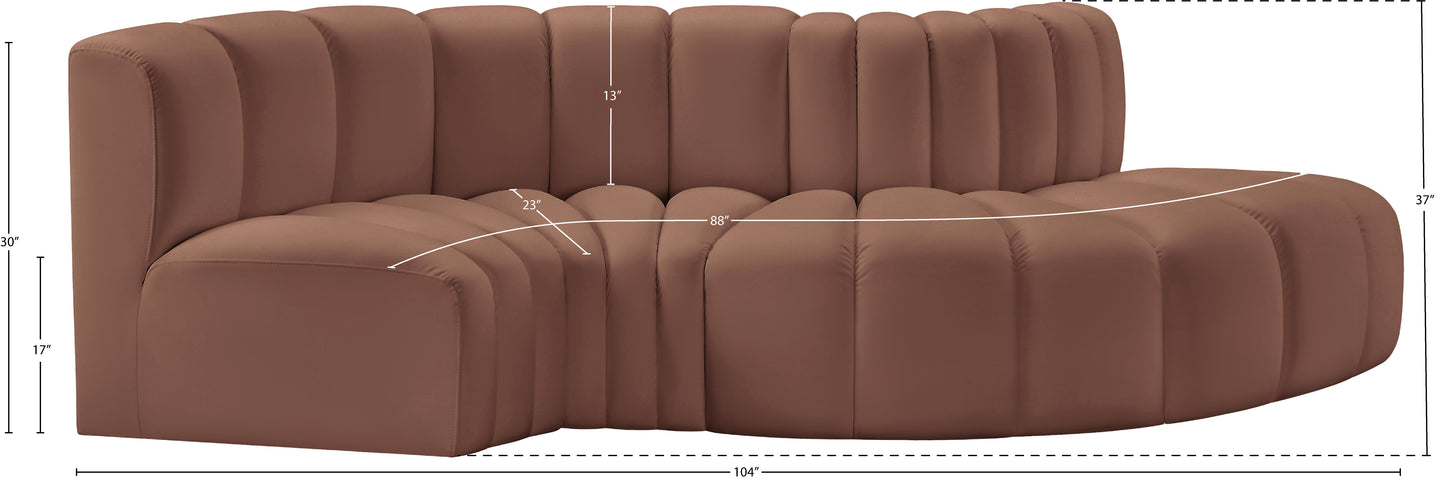 zara cognac faux leather modular sofa s4d