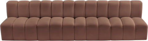 Briar Cognac 119 Vegan Leather Upholstered Modular Sectional, 4-Piece