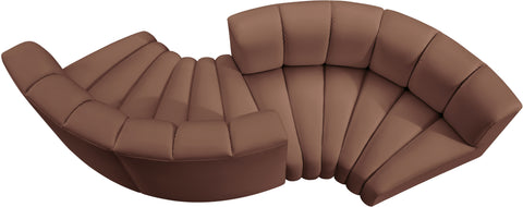 Briar Cognac 102 Vegan Leather Upholstered Modular Sectional, 4-Piece