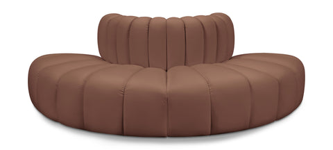 Yara 90" Vegan Leather Upholstered Sectional, 4-Piece