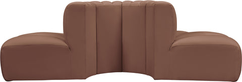 Yara 90" Vegan Leather Upholstered Sectional, 4-Piece