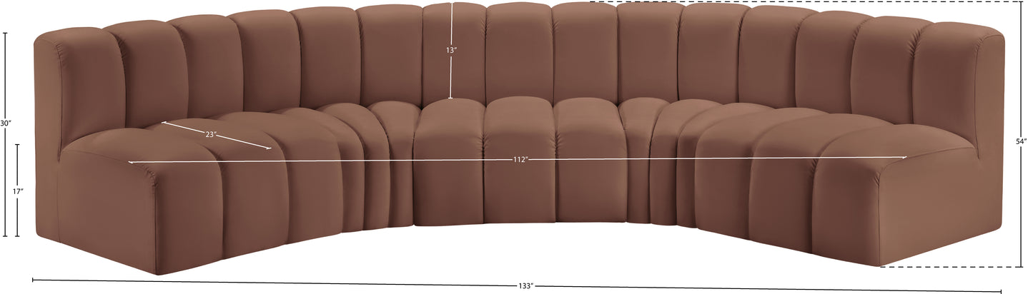 zara cognac faux leather modular sofa s5a