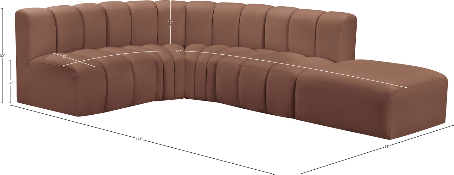 zara cognac faux leather modular sofa s5c