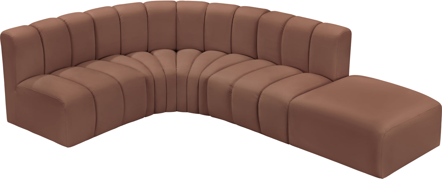 zara cognac faux leather modular sofa s5c