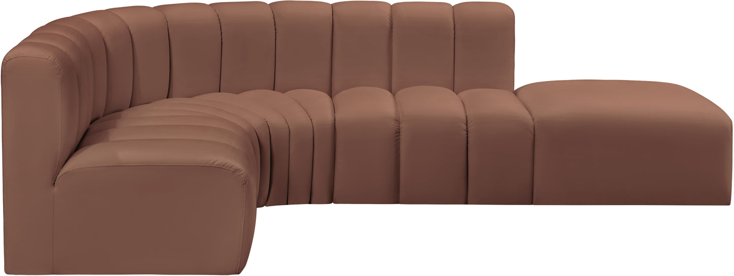 zara cognac faux leather modular sofa s5c