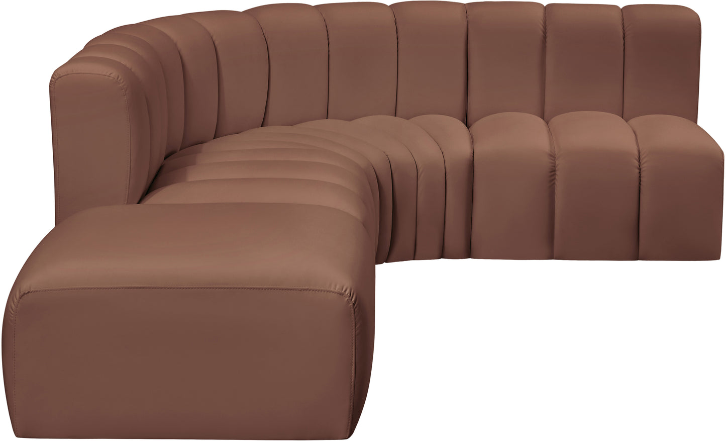 zara cognac faux leather modular sofa s5c