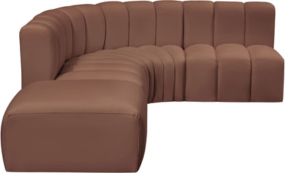 Zara Cognac Faux Leather Modular Sofa S5C