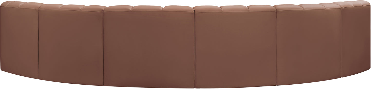 zara cognac faux leather modular sofa s6b