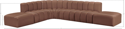 Zara Cognac Faux Leather Modular Sofa S7A