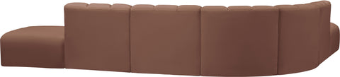 Yara 172" Cognac Vegan Leather Upholstered Sectional, 7-Piece