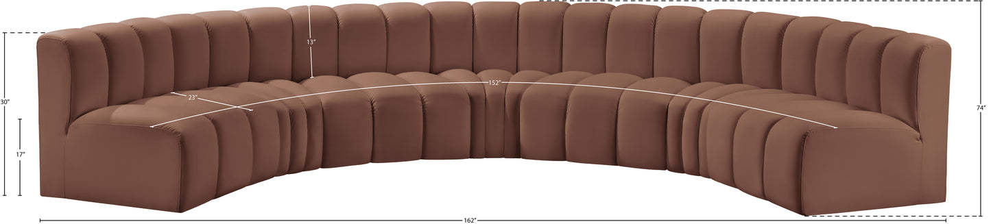 zara cognac faux leather modular sofa s7b