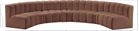 Yara 162" Vegan Leather Upholstered Sectional, 7-Piece