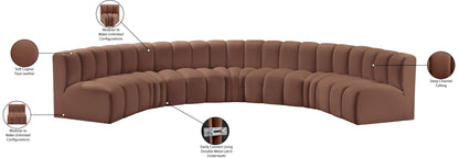 Zara Cognac Faux Leather Modular Sofa S7B