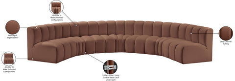 Yara 162" Vegan Leather Upholstered Sectional, 7-Piece