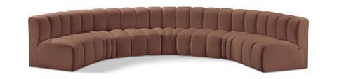 Yara 162" Vegan Leather Upholstered Sectional, 7-Piece