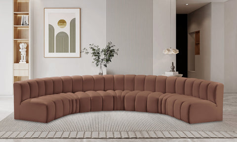 Yara 162" Vegan Leather Upholstered Sectional, 7-Piece