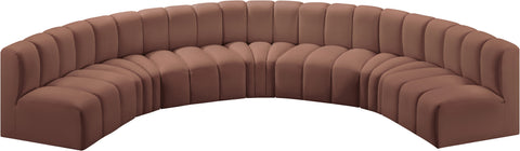 Yara 162" Vegan Leather Upholstered Sectional, 7-Piece