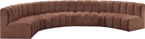 Yara 162" Vegan Leather Upholstered Sectional, 7-Piece