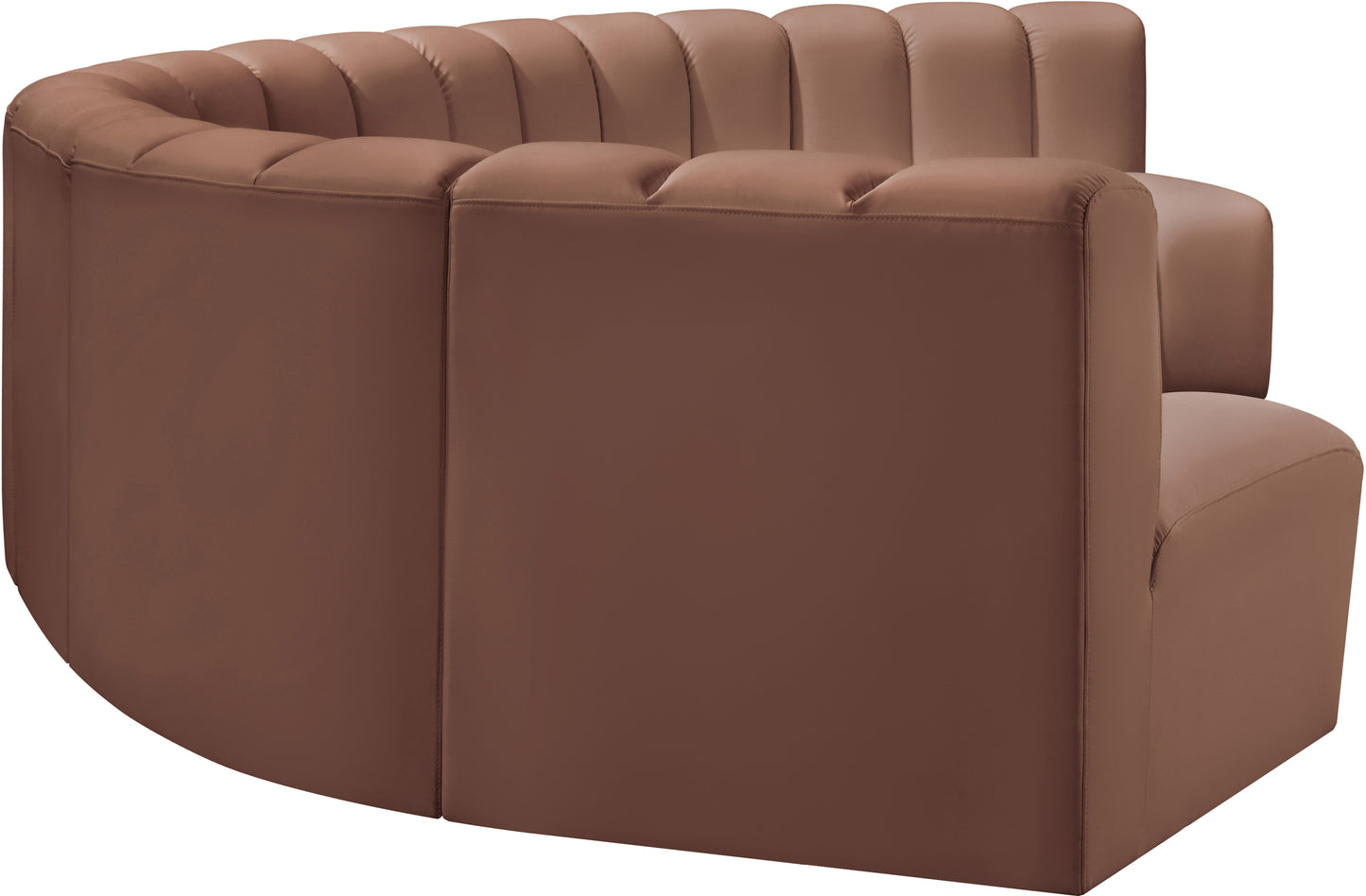 zara cognac faux leather modular sofa s7b