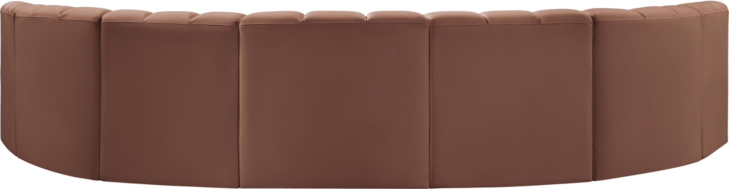 zara cognac faux leather modular sofa s7b