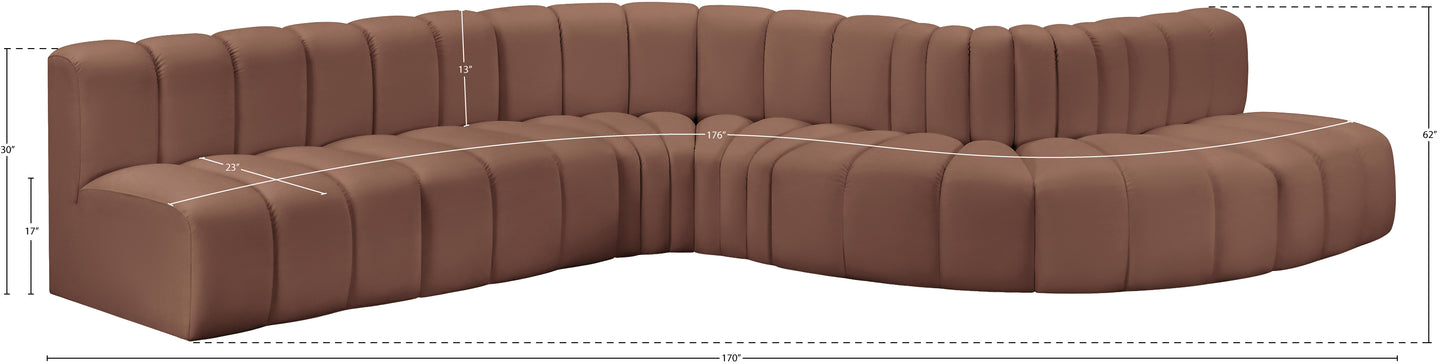 zara cognac faux leather modular sofa s7c