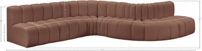 Zara Cognac Faux Leather Modular Sofa S7C