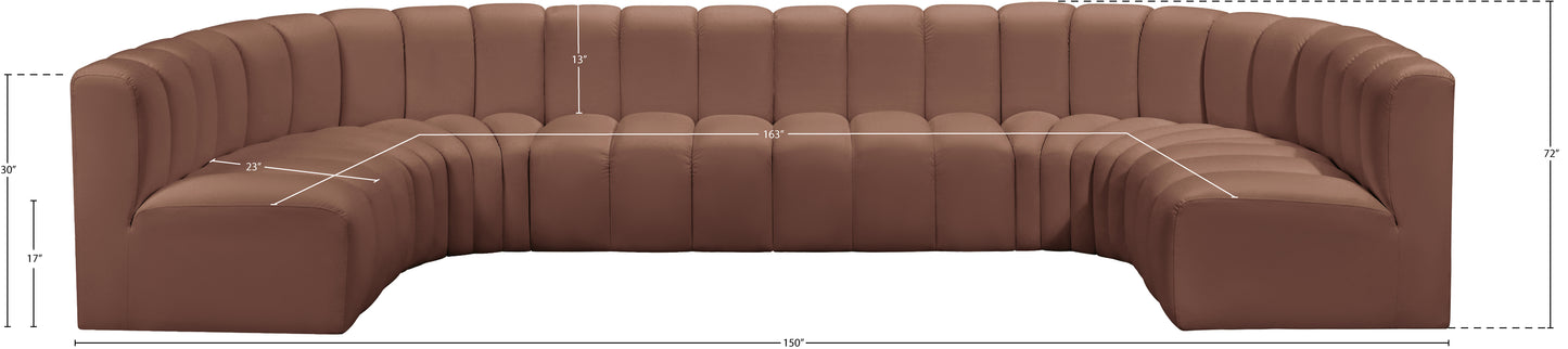 zara cognac faux leather modular sofa s8a