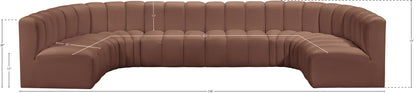 Zara Cognac Faux Leather Modular Sofa S8A