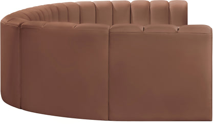 Zara Cognac Faux Leather Modular Sofa S8A