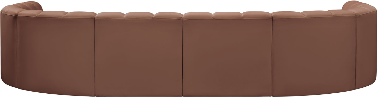 zara cognac faux leather modular sofa s8a