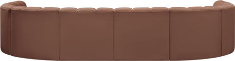 Briar Cognac 150 Vegan Leather Upholstered Modular Sectional, 8-Piece