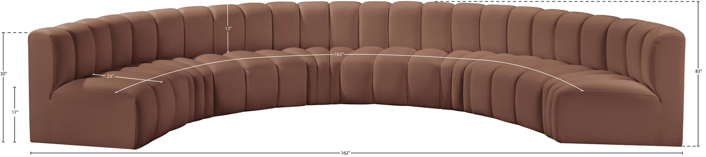 zara cognac faux leather modular sofa s8b