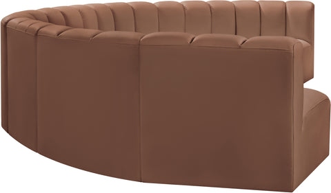 Briar Cognac 162 Vegan Leather Upholstered Modular Sectional, 8-Piece