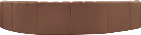 Briar Cognac 162 Vegan Leather Upholstered Modular Sectional, 8-Piece