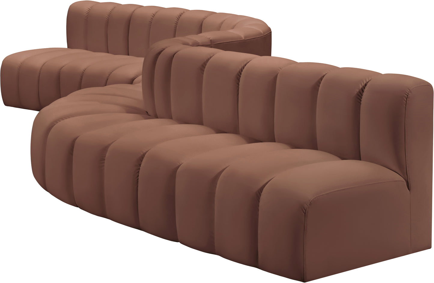 zara cognac faux leather modular sofa s8c