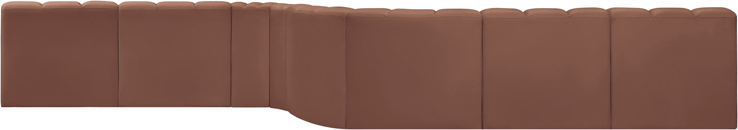 zara cognac faux leather modular sofa s8c