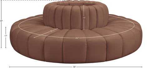 Briar Cognac 90 Vegan Leather Upholstered Modular Sectional, 8-Piece