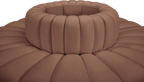 Briar Cognac 90 Vegan Leather Upholstered Modular Sectional, 8-Piece